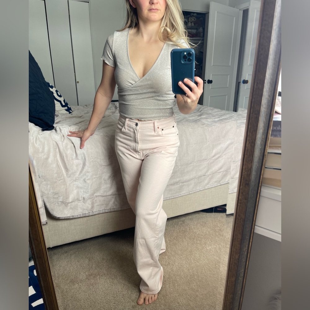 NWT Gorgeous Silver Crop Top H&M Divided Small
